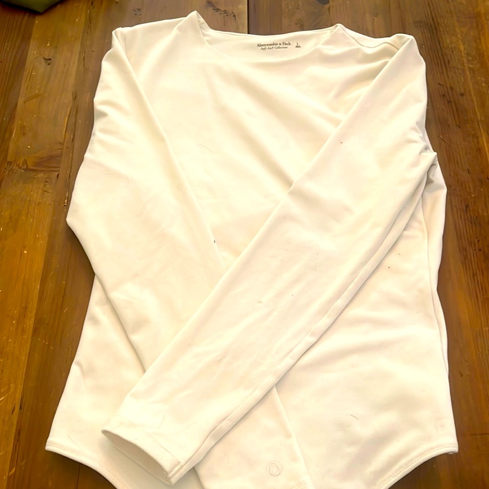 Abercrombie and Fitch white long sleeve bodysuit- large